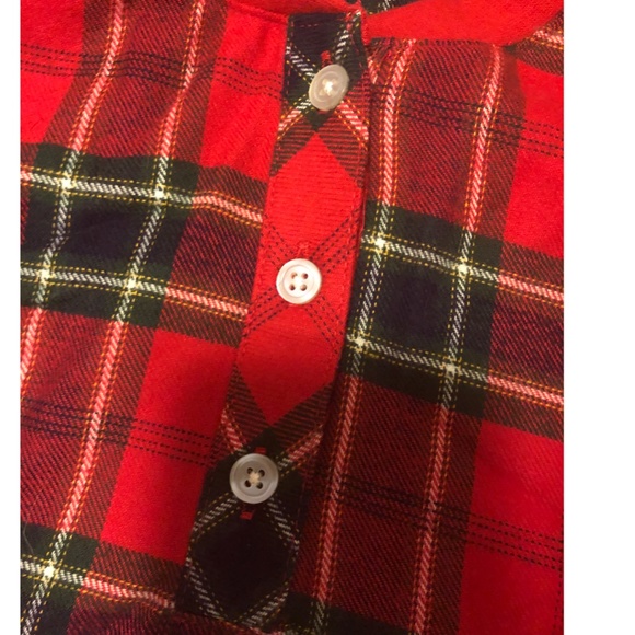 Red tartan organic cotton cabin lounge check shirt NWT - Picture 5 of 14